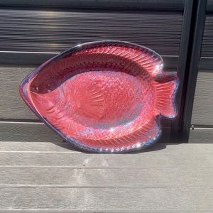 Handmade-Artisan-Pottery-Large Fish Serving Dish